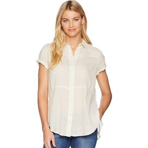 Hurley Wilson Static Short Sleeve Womens Top Size XL Bone Button Down‎ NWT